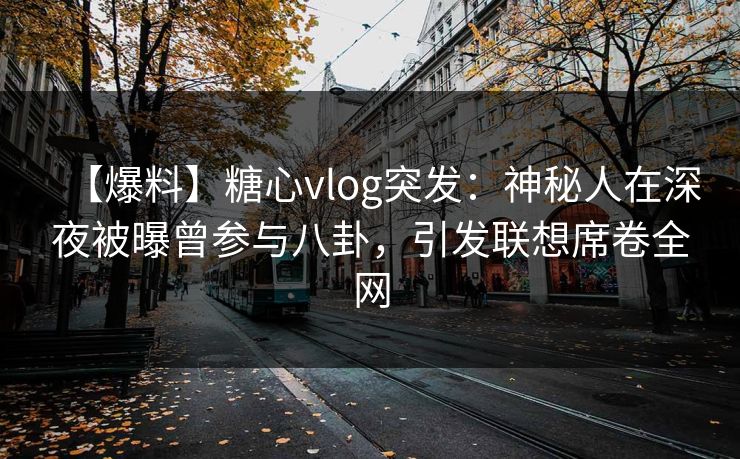 【爆料】糖心vlog突发：神秘人在深夜被曝曾参与八卦，引发联想席卷全网