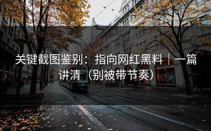 关键截图鉴别：指向网红黑料｜一篇讲清（别被带节奏）